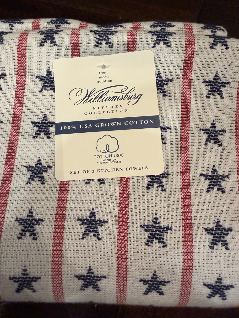 Red & Blue Star Stripe Kitchen Towels - Set of 2